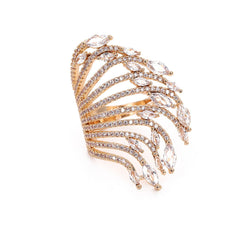 Marquise Solitaire Cubic Zirconia 18K Gold Anti Tarnish Adjustable Ring For Women