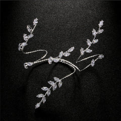 Marquise Leaf Cubic Zirconia 18K Gold Anti Tarnish Adjustable Finger Knuckle Ring For Women