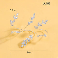 Marquise Leaf Cubic Zirconia 18K Gold Anti Tarnish Adjustable Finger Knuckle Ring For Women