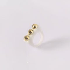 Dual Heart Triangle Cone Ball Gold multicolor Retro Neon Ring For Women