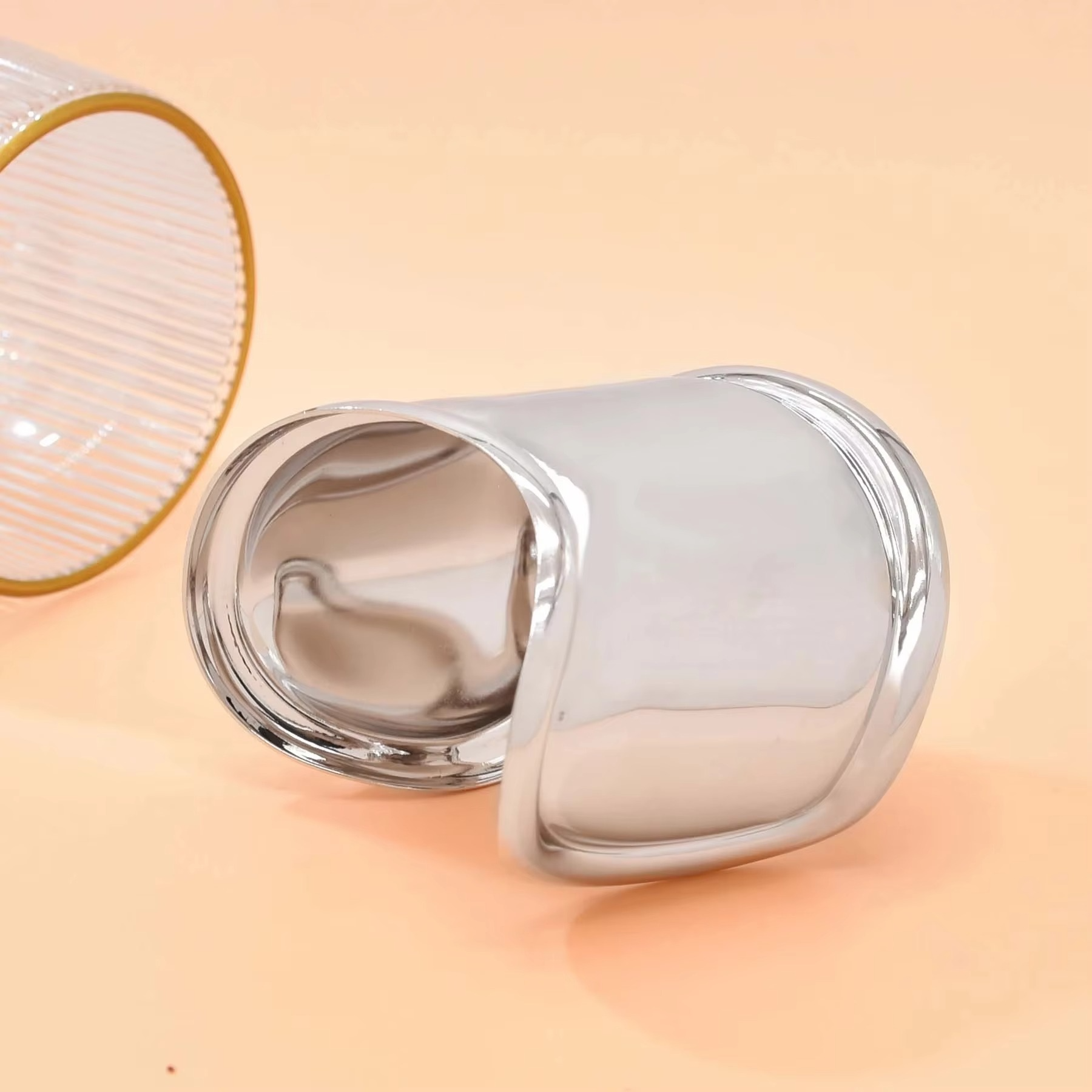 Glossy Wave Silver Plated Anti Tarnish Cuff Kada Bracelet For Women