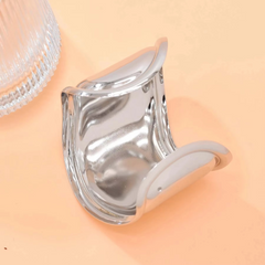 Glossy Wave Silver Plated Anti Tarnish Cuff Kada Bracelet For Women