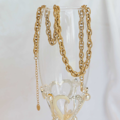 Cross Link 18K Gold Stainless Steel Anti Tarnish Necklace Chain For Women