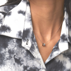 Monochrome Crush Crystals 18K Gold Stainless Steel Anti Tarnish Black Necklace Chain For Women