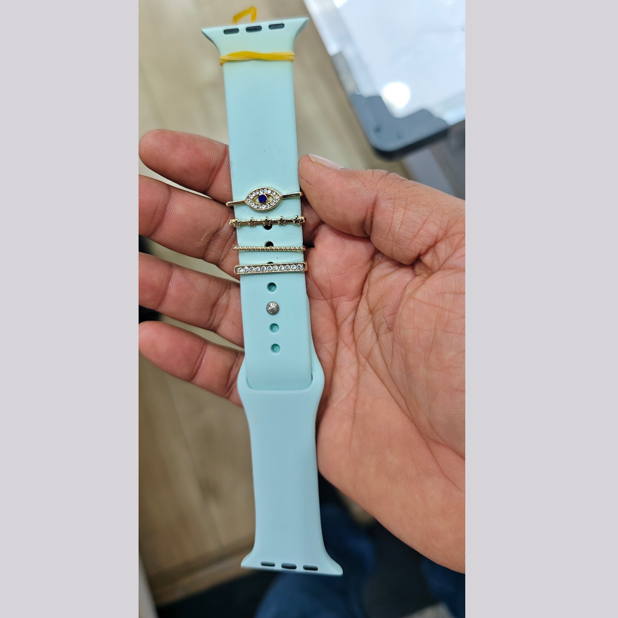 Evil Eye Cubic Zirconia 18K Gold Watch Charm Apple Watch For Women