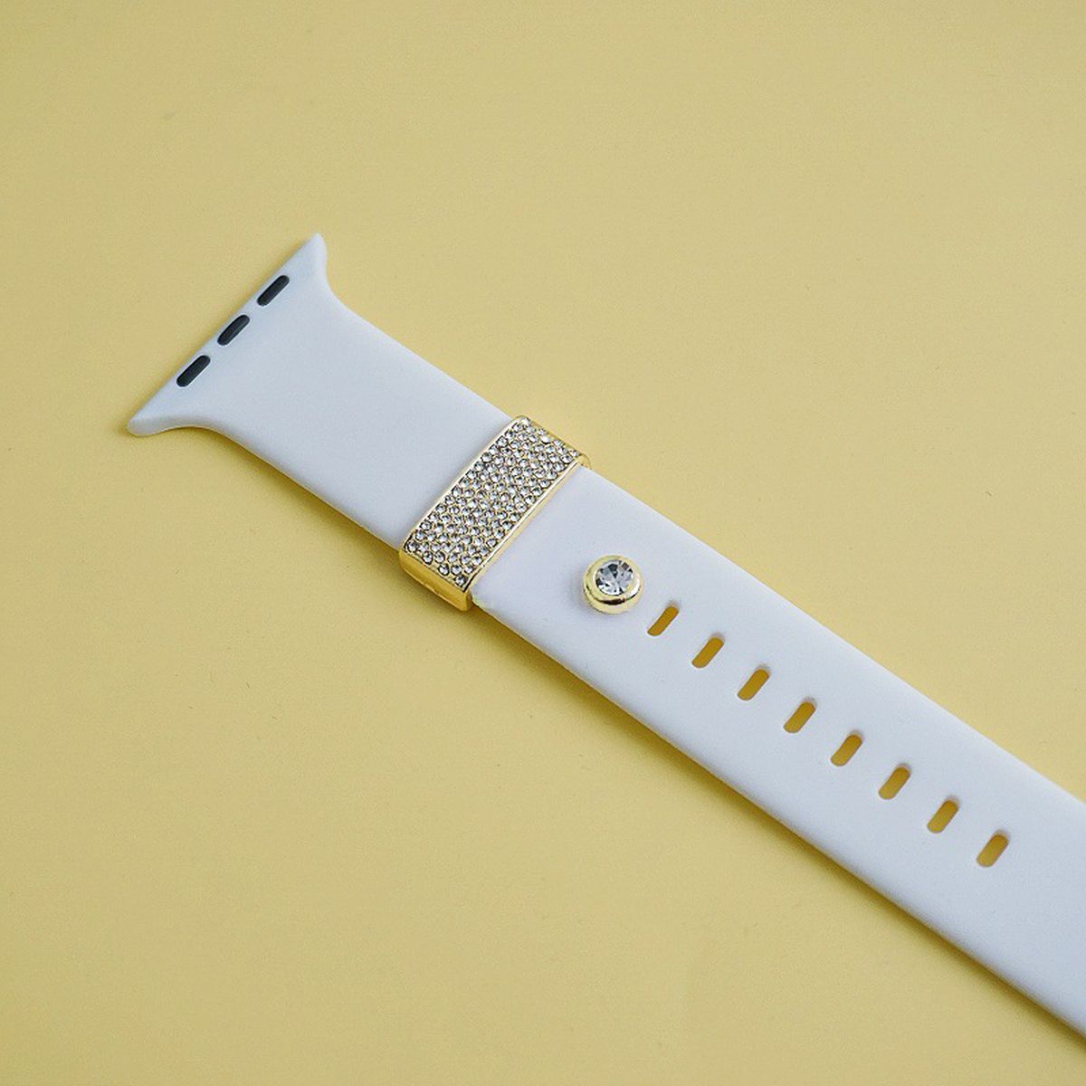 Studded Surface Cubic Zirconia 18K Gold Smart Watch Charm For Women