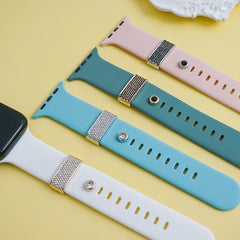 Studded Surface Cubic Zirconia 18K Gold Smart Watch Charm For Women