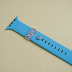 Studded Cubic Zirconia Silver Watch Charm Apple Watch For Women