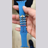 Honey Bee Cubic Zirconia Enamel 18K Gold Watch Charm Apple Watch For Women