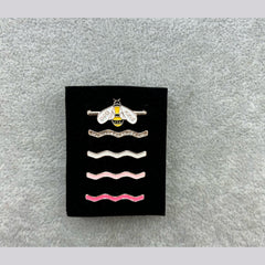 Honey Bee Cubic Zirconia Enamel 18K Gold Watch Charm Apple Watch For Women