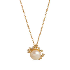 Ocean Pearl Shape Crabs 18k Gold Silver Stainless Steel Anti Tarnish Necklace Pendant Chain For Women