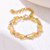 Gold Silver Heart Plain Anti Tarnish Stainless Steel Women