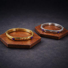 Purple Heart Gold Silver Plated Anti Tarnish Stainless Steel Bracelet