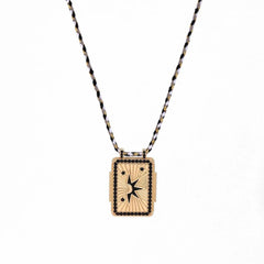 Heart Moon Enamel 18K Gold Threads Adjustable Bracelet For Women