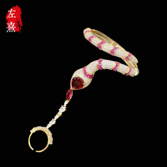 White Green Pink Gold Silver CZ Anti Tarnish Copper Ring-Cuff & Kada