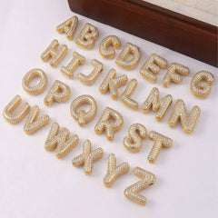 Letter Gold Plated Cubic Zirconia Pendant Necklace