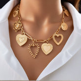 Heart Gold & Silver Plated Cubic Zirconia Necklace