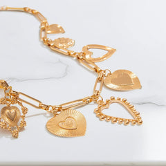 Heart Gold & Silver Plated Cubic Zirconia Necklace