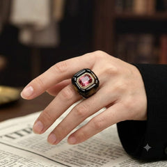 Designer Multi Color Enamel Gold Plated Square Cocktail Ring For Women