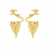 Heart Wrap Style Gold Silver Plated Plain Alloy Stud Earrings For Women