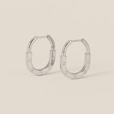Screw Gold Silver CZ Anti Tarnish Stainless Steel Hoop Earrings