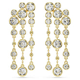 Solitaire Gold Plated Cubic Zirconia Rhinestone Alloy Dangler Earrings