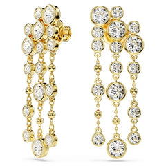 Solitaire Gold Plated Cubic Zirconia Rhinestone Alloy Dangler Earrings