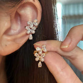 Butterfly Pearl Cubic Zirconia Anti-Tarnish Single Ear Cuff