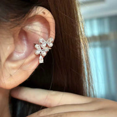 Butterfly Pearl Cubic Zirconia Anti-Tarnish Single Ear Cuff