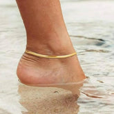 18K Gold Stainless Steel Anti Tarnish Snake Slim Chain Anklet