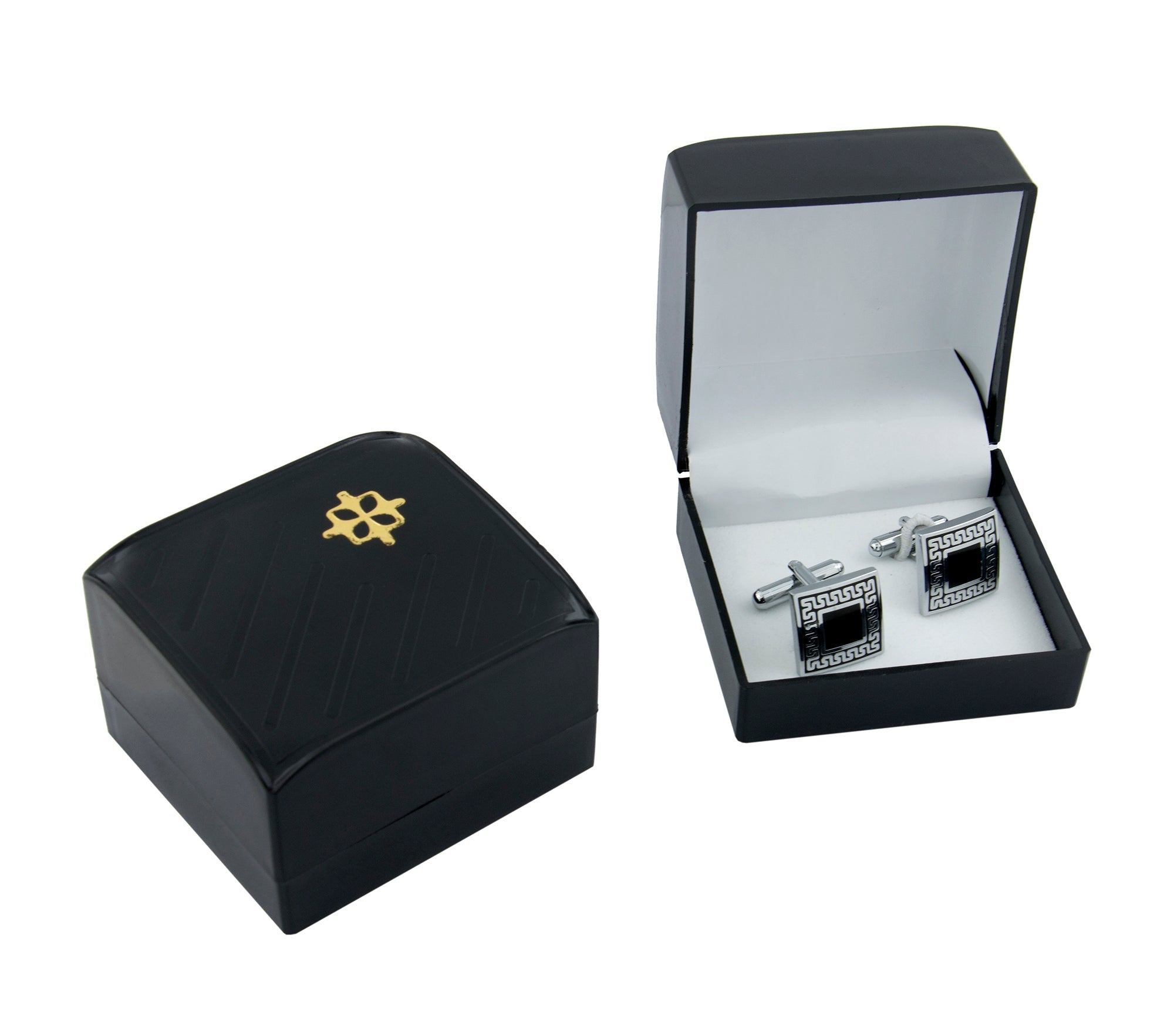 Black Plastic Cufflink Box