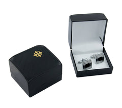 Black Plastic Cufflink Box