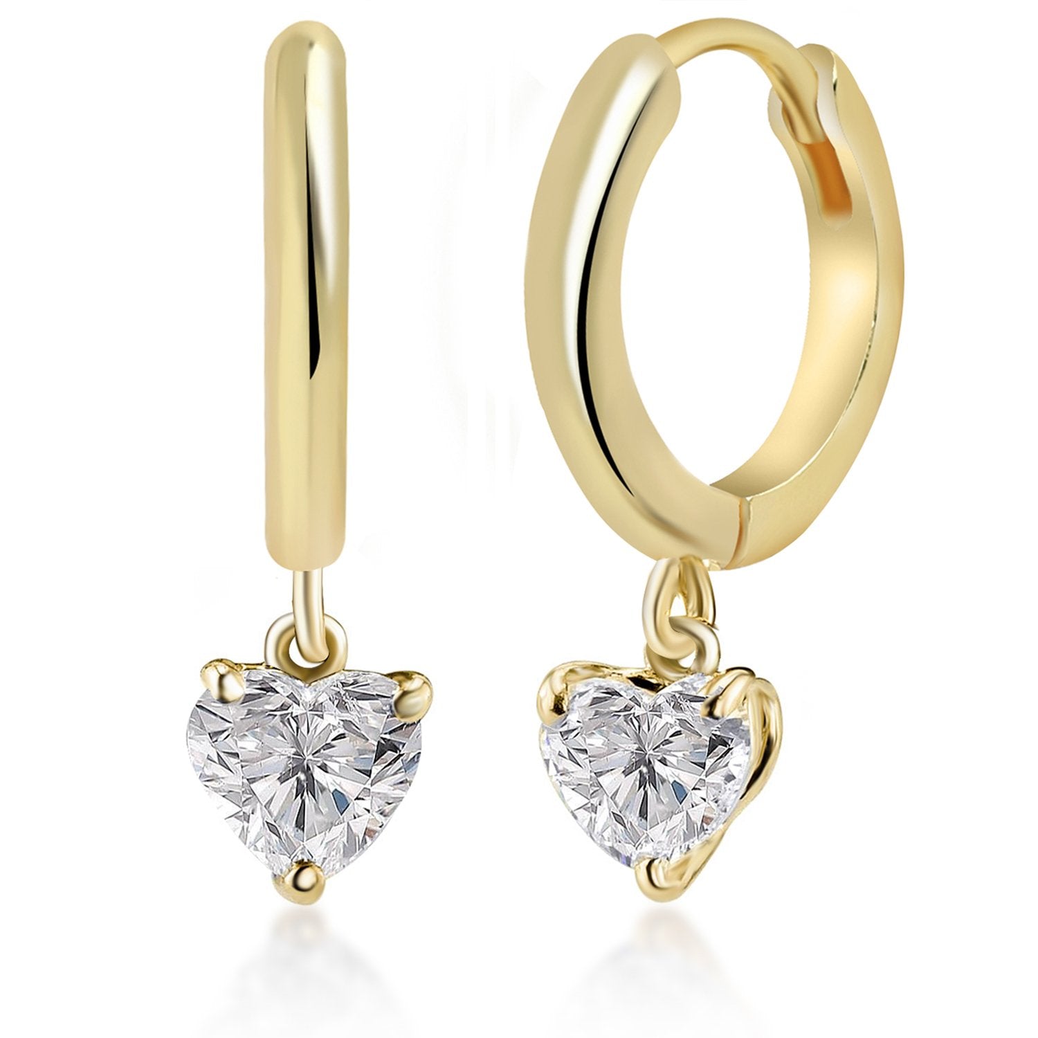 Heart Shape Crystal Clip On Earring