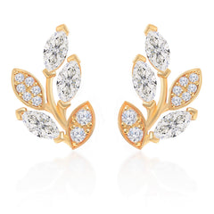 Brass 18k Rose Gold Marquise Vine Earrings Earring Pair For Women