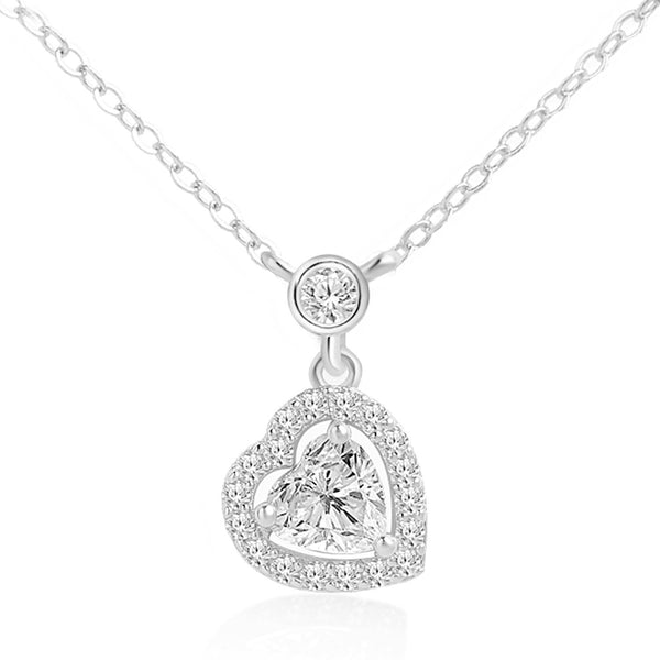 Brass 18k Rose Gold Valentines Pink Heart Necklace For Women – ZIVOM