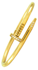 Nail Gothic Cz Stainless Steel Openable Cuff Kada Bangle Bracelet Men