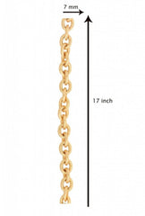 Stainless Steel Etch Matt Finish Anchor Belcher Linkshort Chain 17"