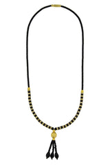 Indian Designer Black Beads Cz Gold Plated Necklace Chain Mangalsutra For Women