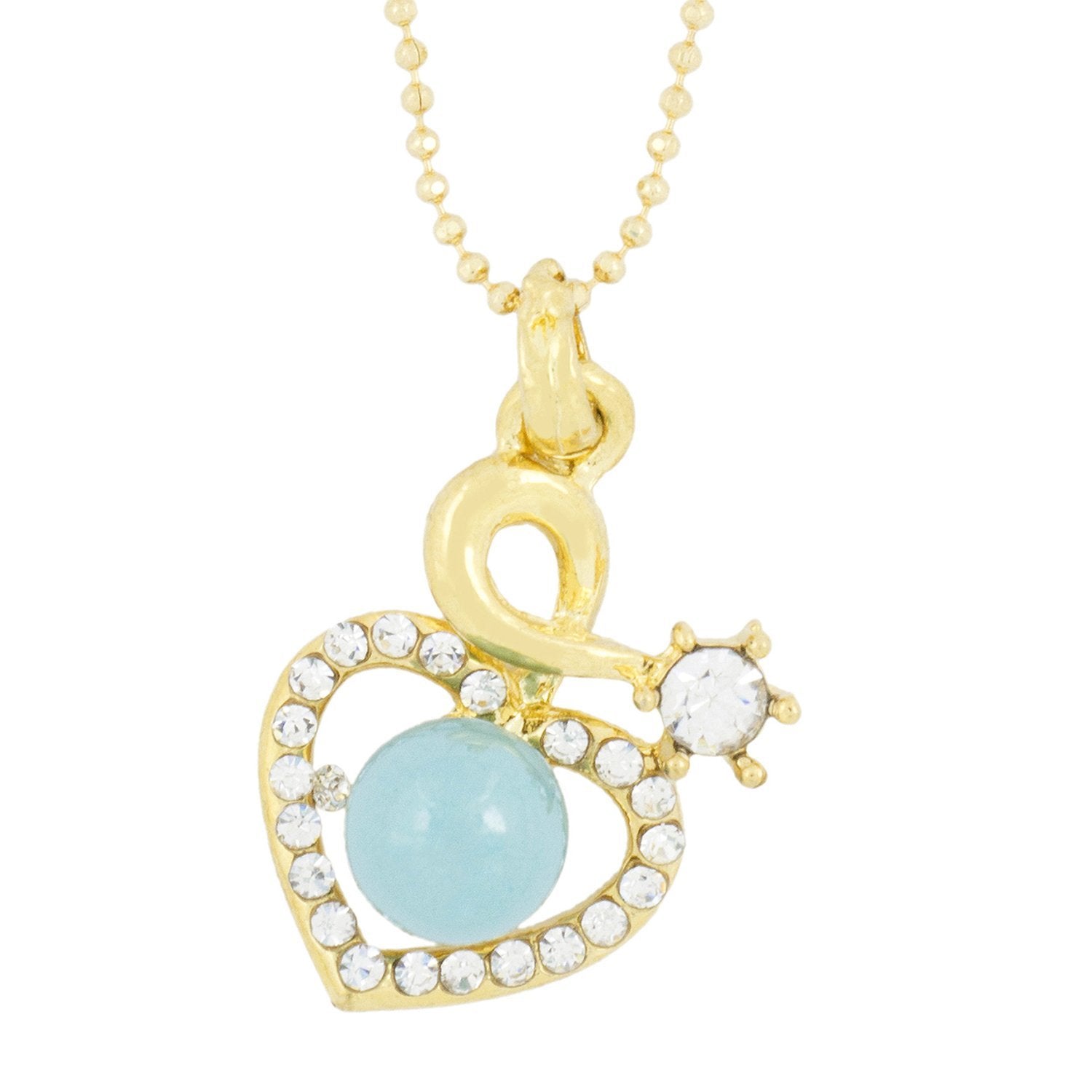 Trendy Rhodium Plated Cz Pearl Necklace Pendant Chain Set Girls