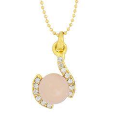 Rainbow 18K Gold Plated Cz Necklace Pendant Chain Set Girls