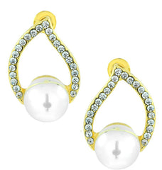 Daily Work Wear Pearl Cz Stud Earring + Light Weight Cuff Kada Combo