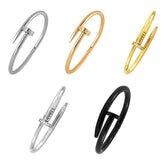 Nail Gothic CZ Stainless Steel Openable Cuff Kada Bangle Bracelet