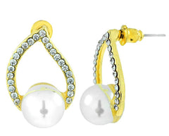 Daily Work Wear Pearl Cz Stud Earring + Light Weight Cuff Kada Combo