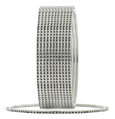 Slim Traditional Silver Plated Bangle Kada Set Of 12 For Girls Women