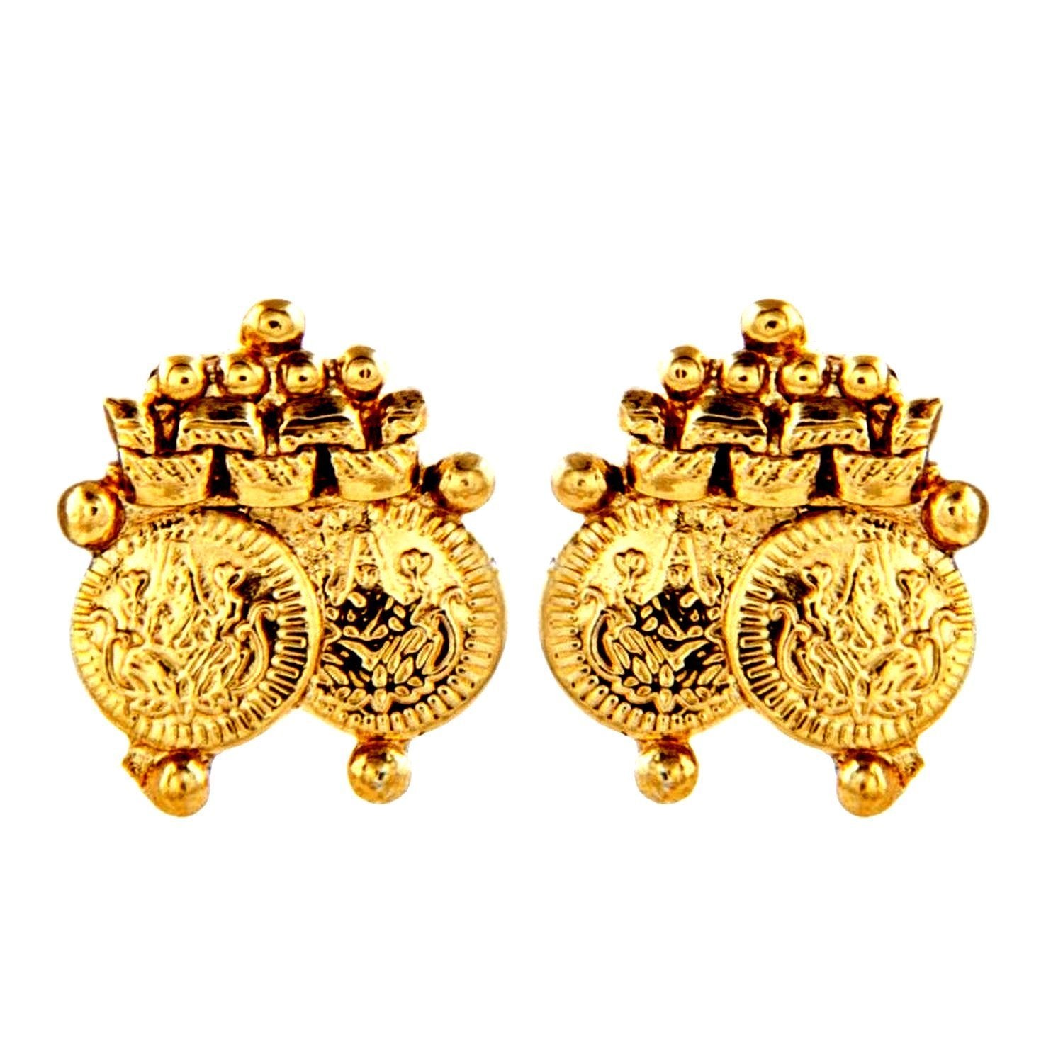 Lakshmi Gold Coin Temple Antique Traditonal Necklace Earrings Set