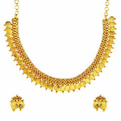 Lakshmi Gold Coin Temple Antique Traditonal Necklace Earrings Set