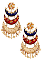 Designer Gold Plated Large Chandelier Earring For Women