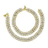 Bridal Antique Traditional Leaf Design Kundan Look Pair Of Anklet