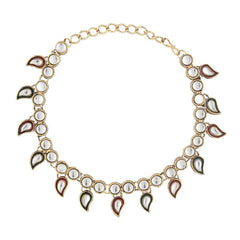 Bridal Traditional Red Green Red Green Meenakari Kundan Anklet Pair