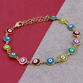 Turkish Colorful Evil Eye Dainty Delicate Charms Single Leg Gold Payal